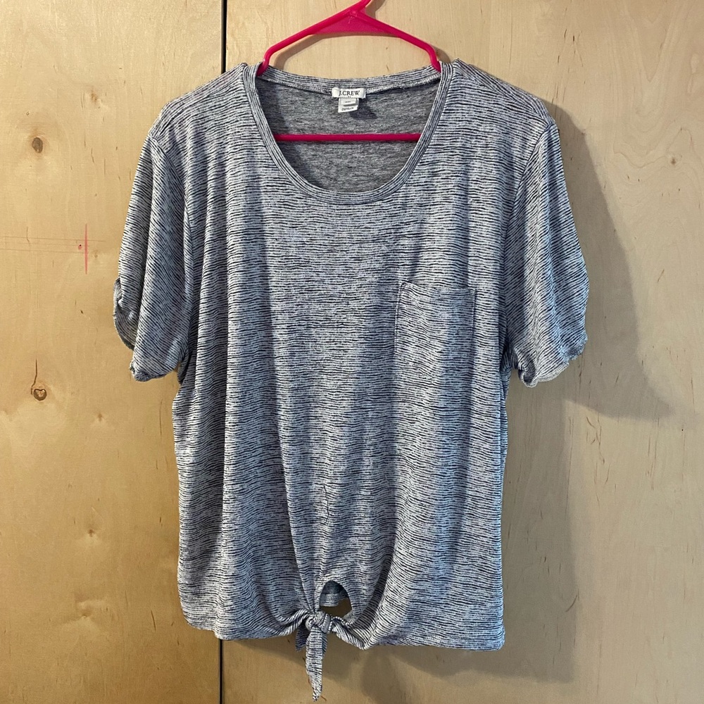 J. Crew Grey top with black stripes - XXL